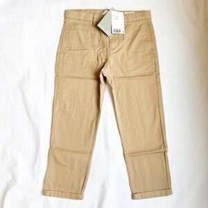 NWT H&M Boys Beige Cotton Chinos Pants Size 6 Adjustable Waist 100% Cotton